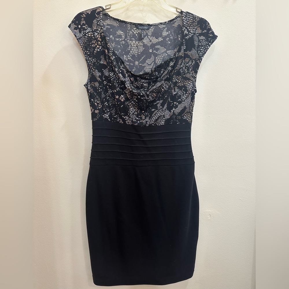 Daisy Fuentes Black Pattern Dress